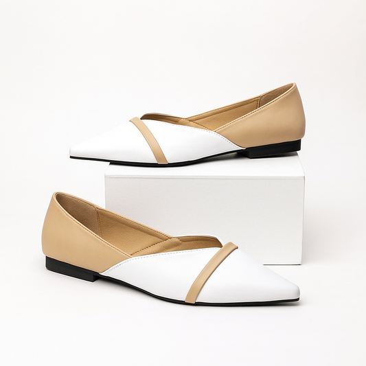 Elegant Two-Tone Pointed Toe Flats