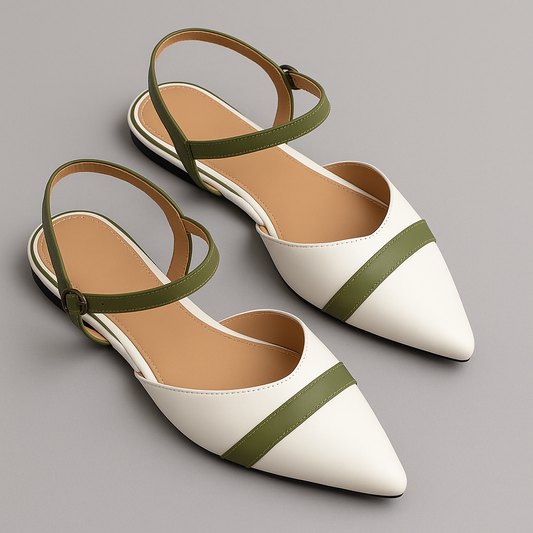 Verdant Grace Pump – Green & White Harmony